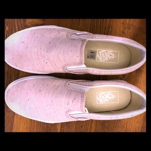 Pink canvas slip on Vans